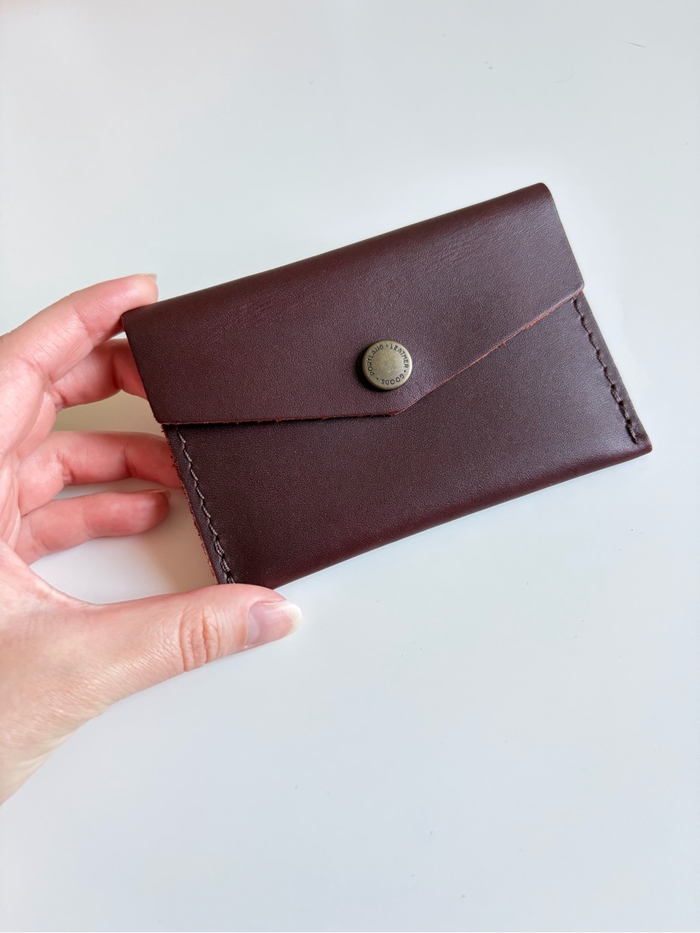 NWOT Portland Leather Goods Mini Envelope Wallet in Cognac 🥃